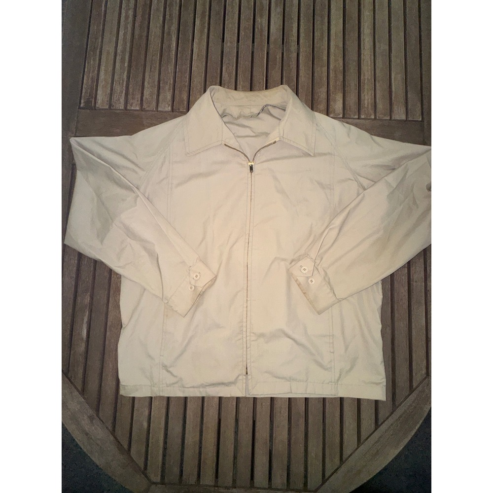 Vintage 60s 70s London Fog Golf Jacket Mens 42 Reg Khaki Talon Zip Harrington